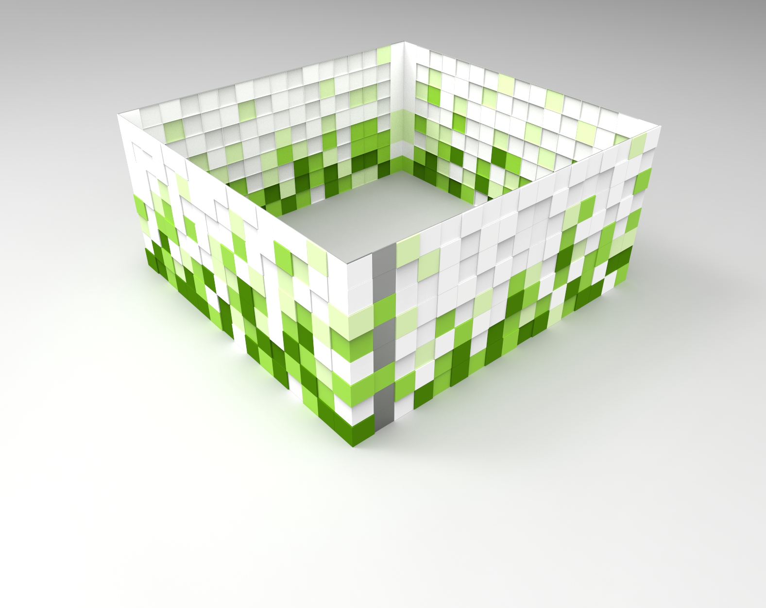 Render of Green fassade paneling